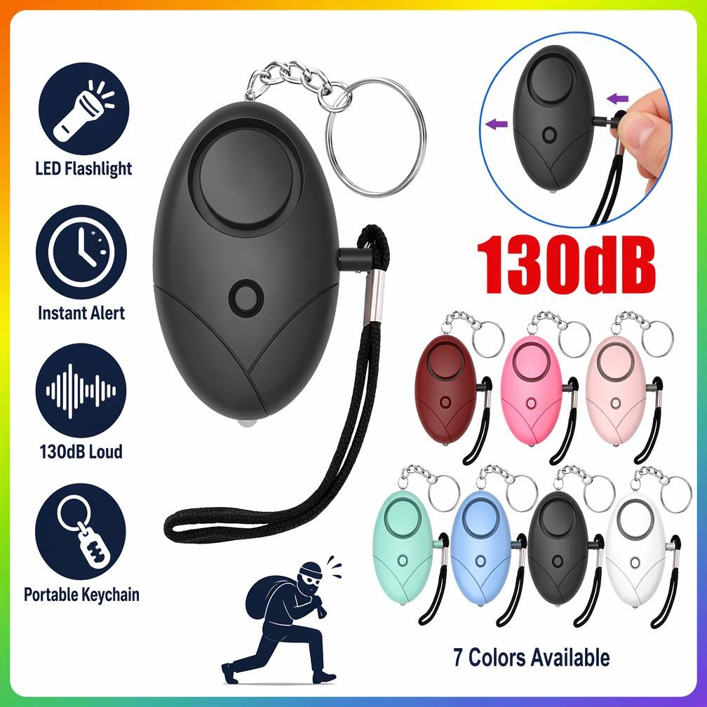 Personal Alarm Keychain - Osobisty alarm bezpieczeństwa 130dB, brelok, ochrona
